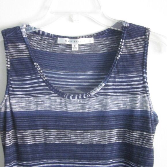 Max Studio Blue Stripe Cotton Summer Maxi Tank Dress Size S Perfect Condition - Picture 5 of 13